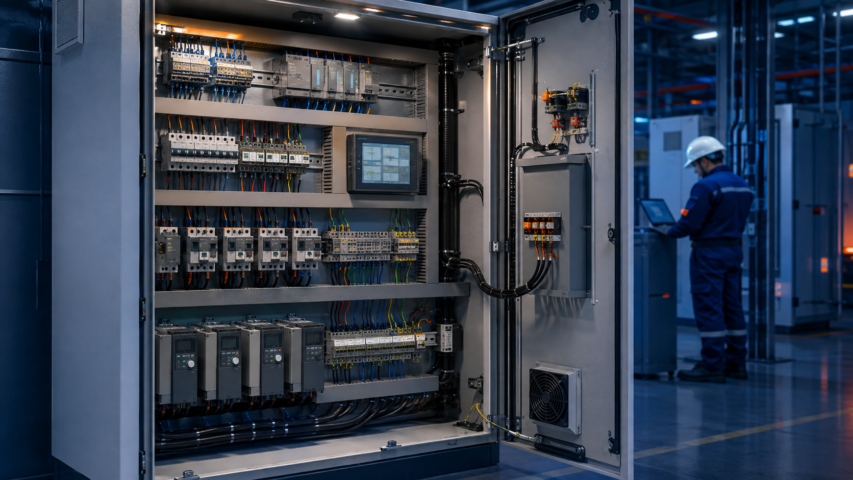 Tablero de automatización con PLC y variadores